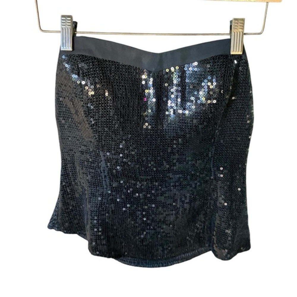 EUC Embellished Glitter Sequin Black‎ Blouse Size M Whimsy Goth